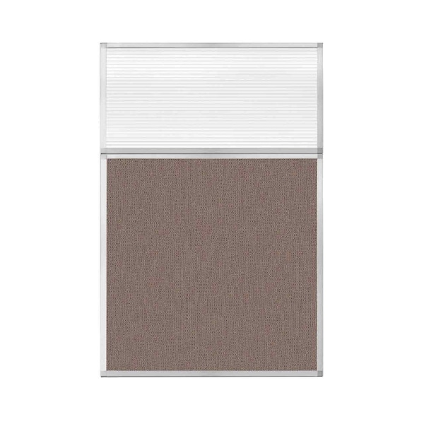 Versare Hush Panel Configurable Cubicle Partition 4' x 6' W/ Window Latte Fabric Clear Fluted Window 1850613-1 - main